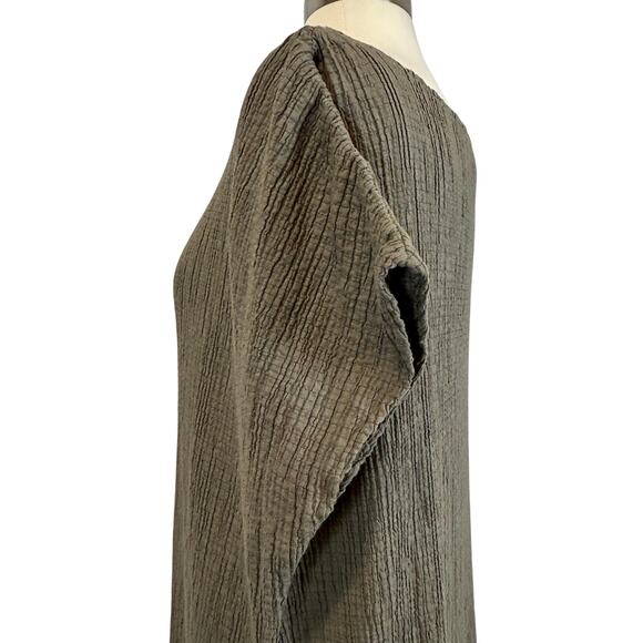 Isabella Bird Vintage Y2K Olive Green Crinkle Maxi 
Dress Women’s Size L - Picture 2 of 5